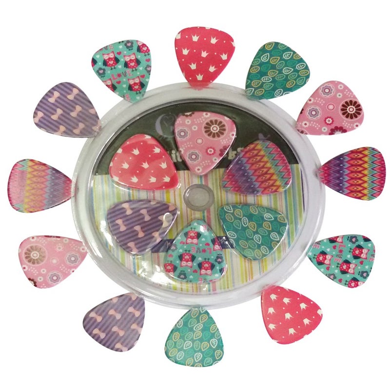 NewEights Girly Guitar Picks Set - Medium Celluloid 12-pack - Unique Colorful Designs - Best Gifts for Girls Kids Teens Daughter Granddaughter Women - Thanksgiving Christmas New Year Holidays Presents - Image 5